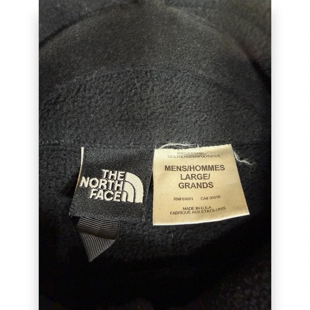 Vintage The North Face Fleece Jacket Mens L Black Denali‎ Union Jack Bullet USA